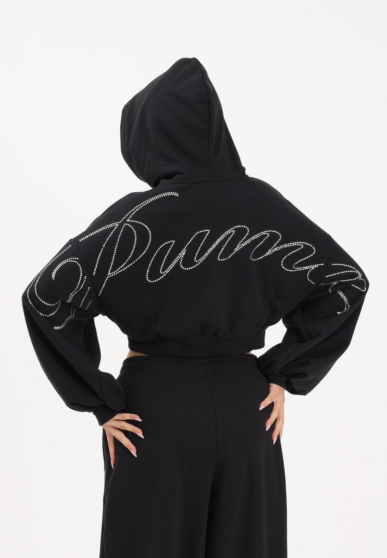PUMA Felpa con zip Essentials Graphics Bedazzled nera da donna 635394 01 PUMA 