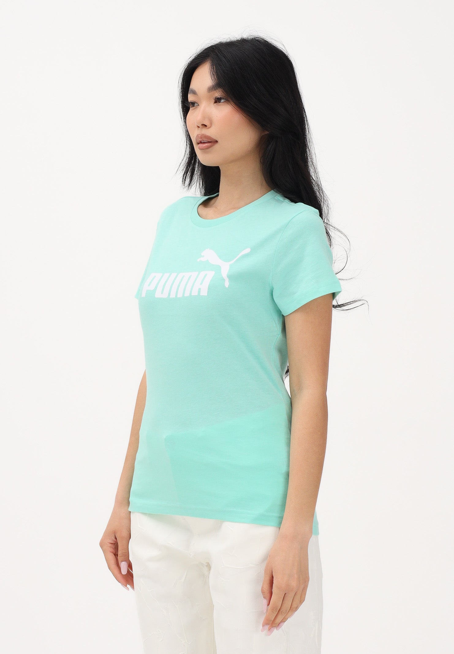 PUMA T-shirt a manica corta ESS N. 1 turchese da donna 682371 44 PUMA 