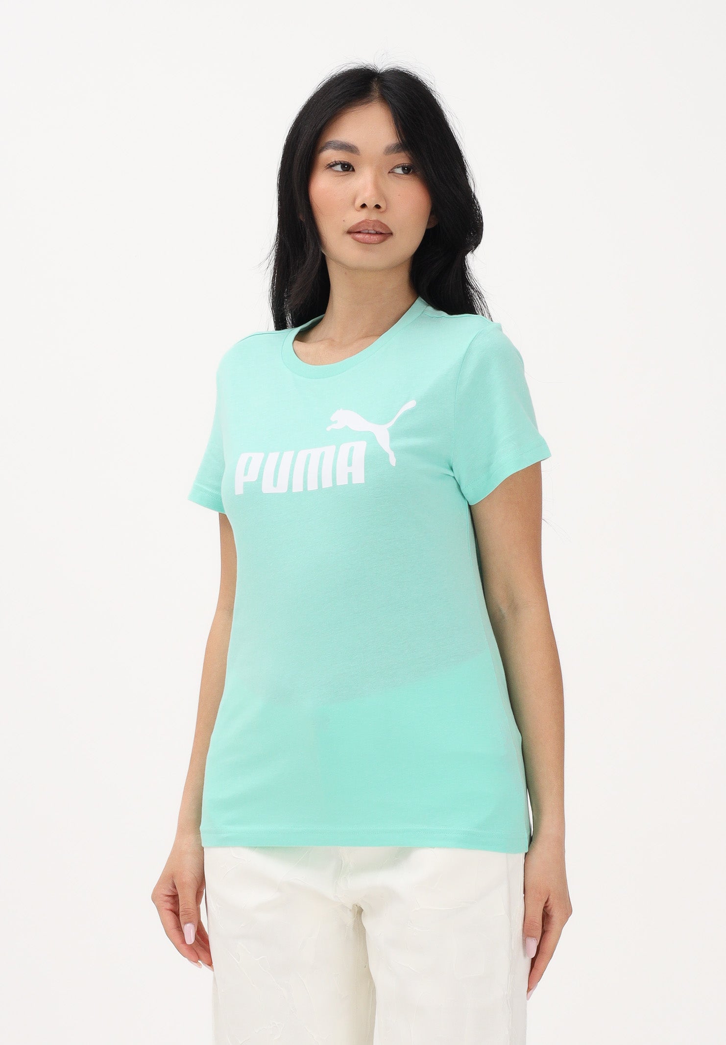 PUMA T-shirt a manica corta ESS N. 1 turchese da donna 682371 44 PUMA 