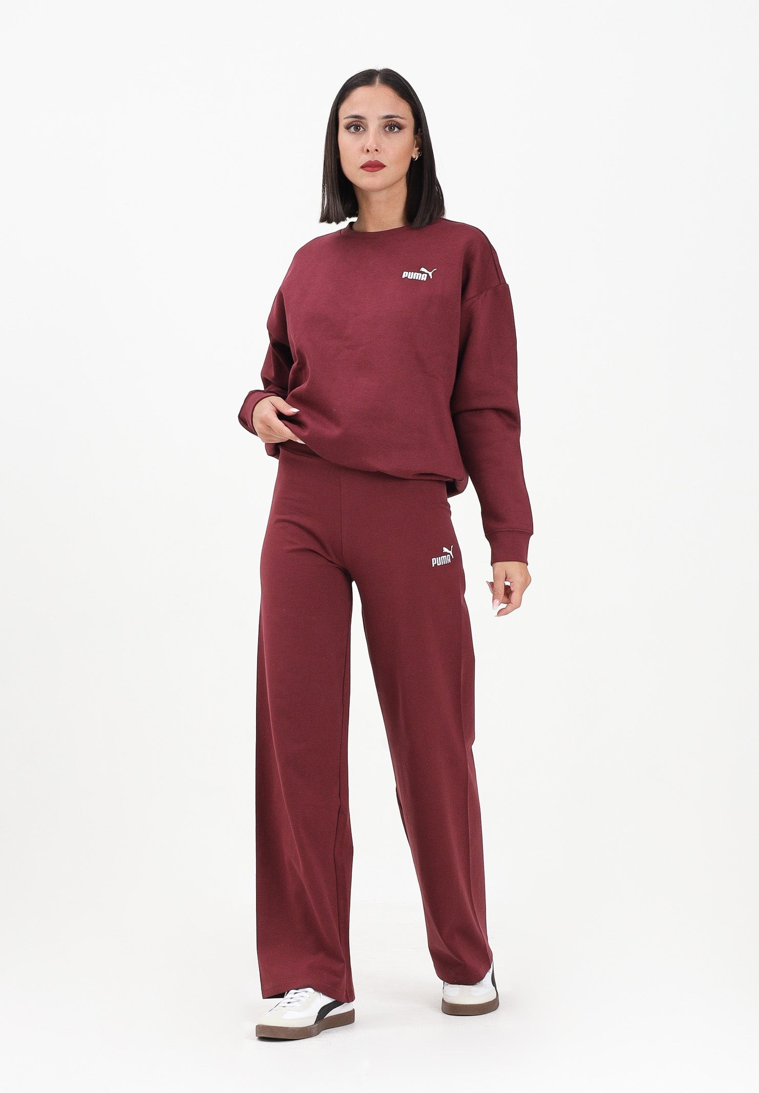 PUMA Pantalone sportivo ESS N. 1 bordeaux da donna con logo 682429 96 PUMA 