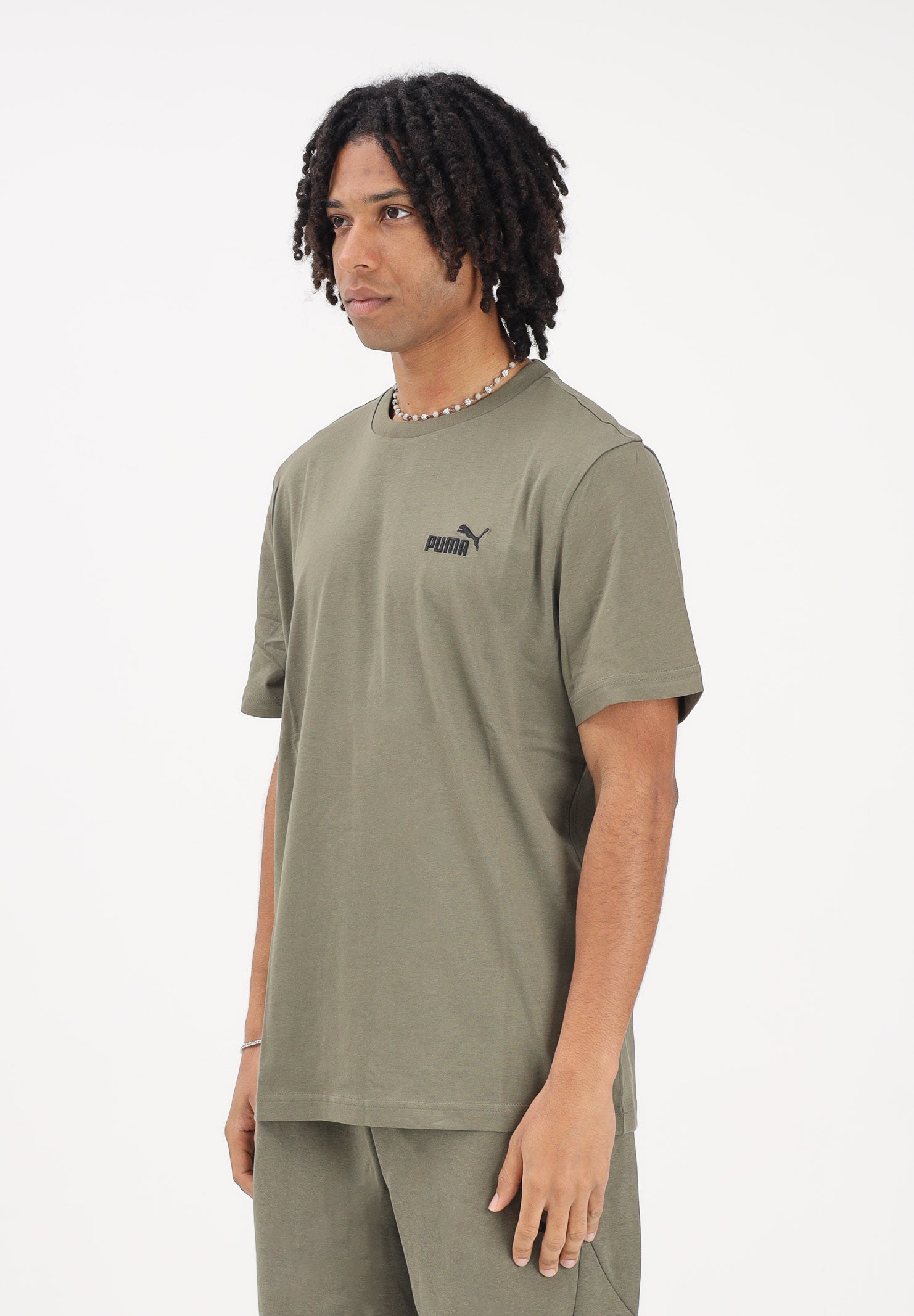 PUMA T-shirt a manica corta Ess Small No. 1 Logo verde militare da uomo 682535 81 PUMA 