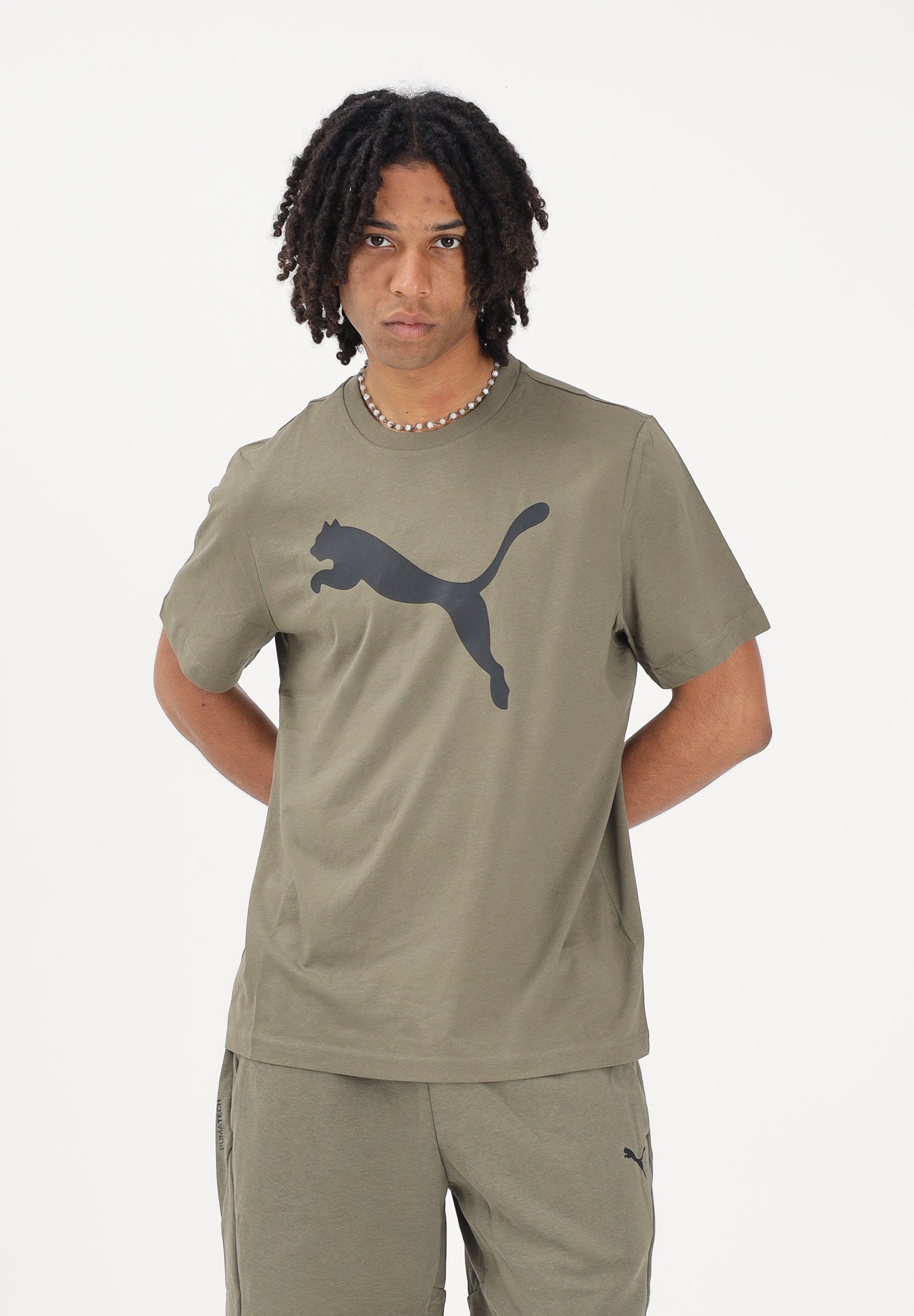 PUMA T-shirt a manica corta Ess verde militare da uomo 682536 81 PUMA 