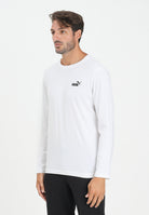 PUMA T-shirt a manica lunga Essentials con logo N. 1 bianca da uomo 682546 02 PUMA 