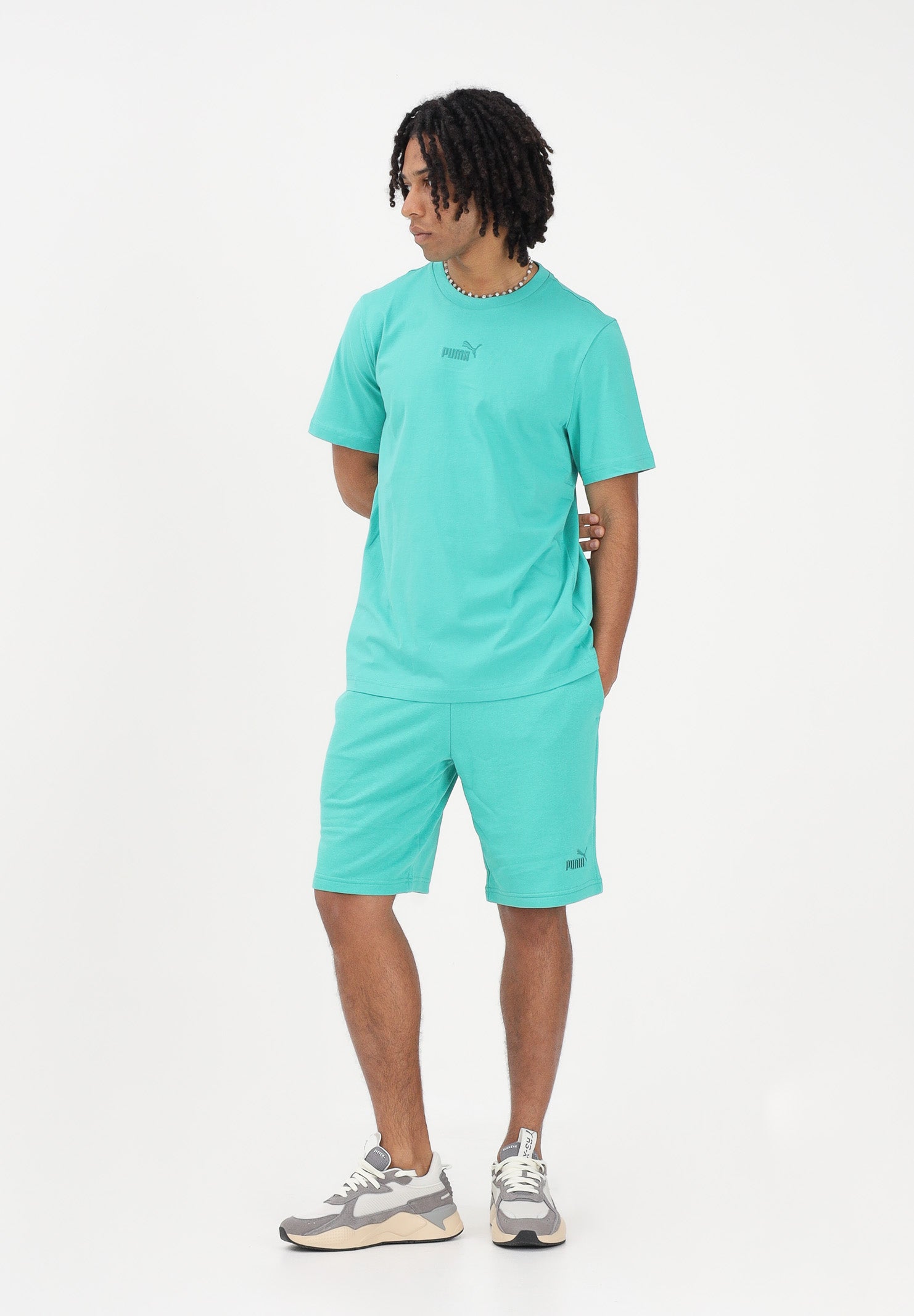 PUMA Shorts sportivo Essentials No. 1 Logo 10" turchese da uomo 682595 40 PUMA 
