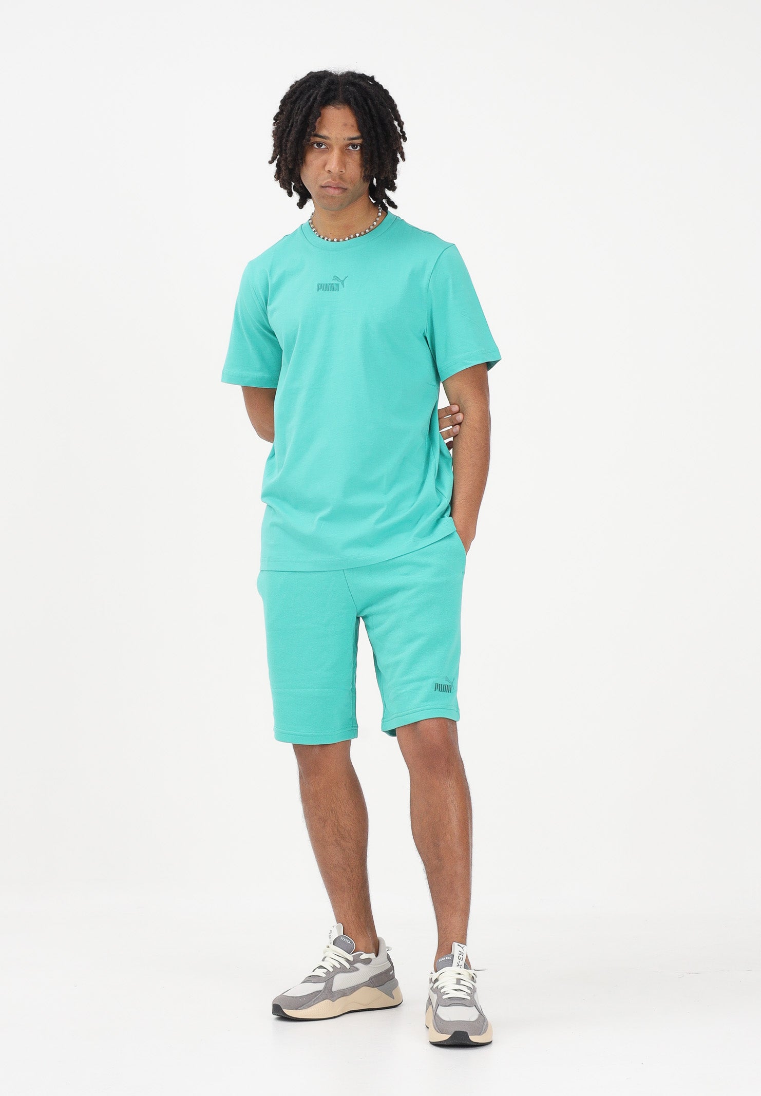 PUMA Shorts sportivo Essentials No. 1 Logo 10" turchese da uomo 682595 40 PUMA 