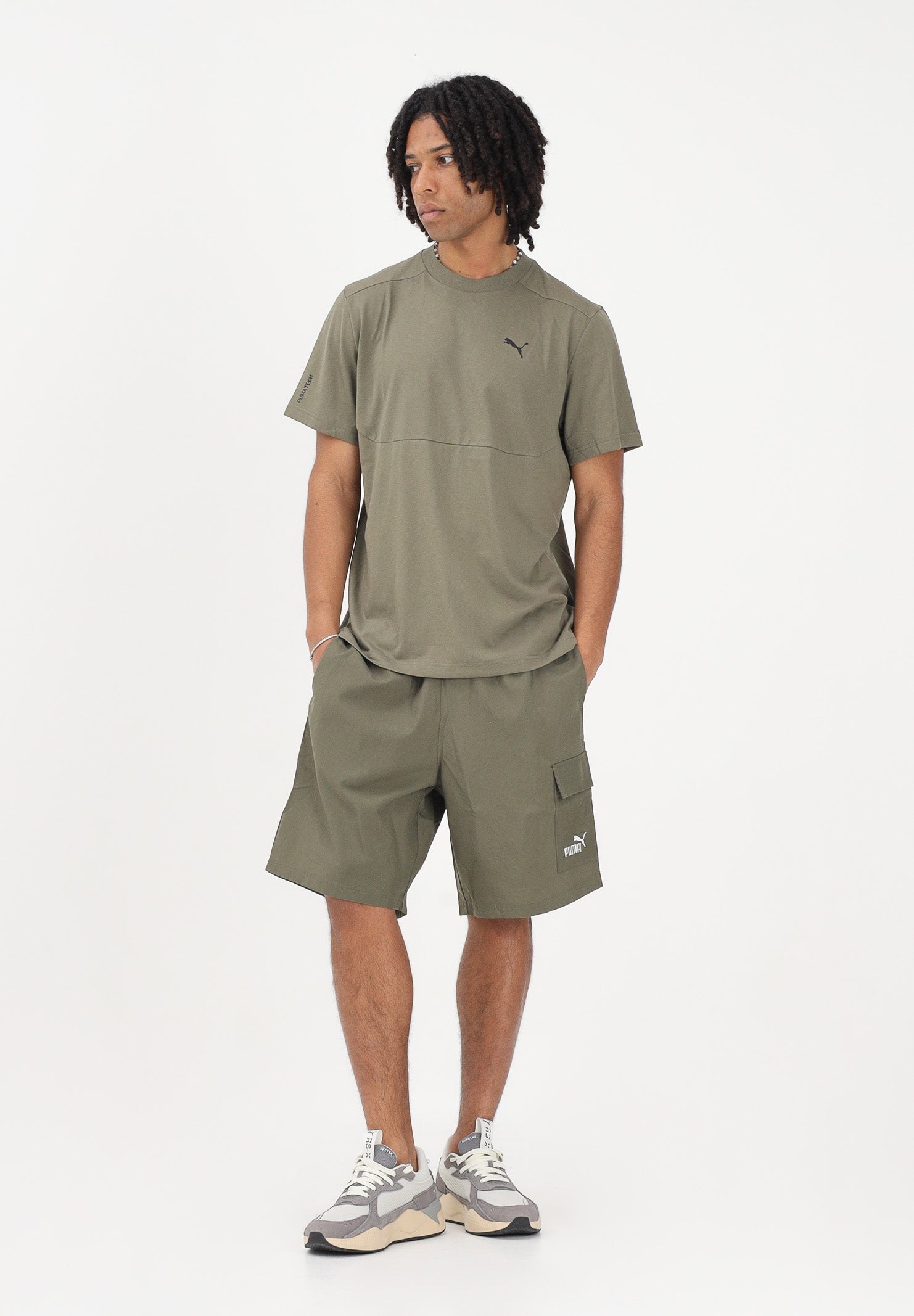 PUMA Shorts sportivo Essentials Cargo verde militare da uomo 682664 81 PUMA 