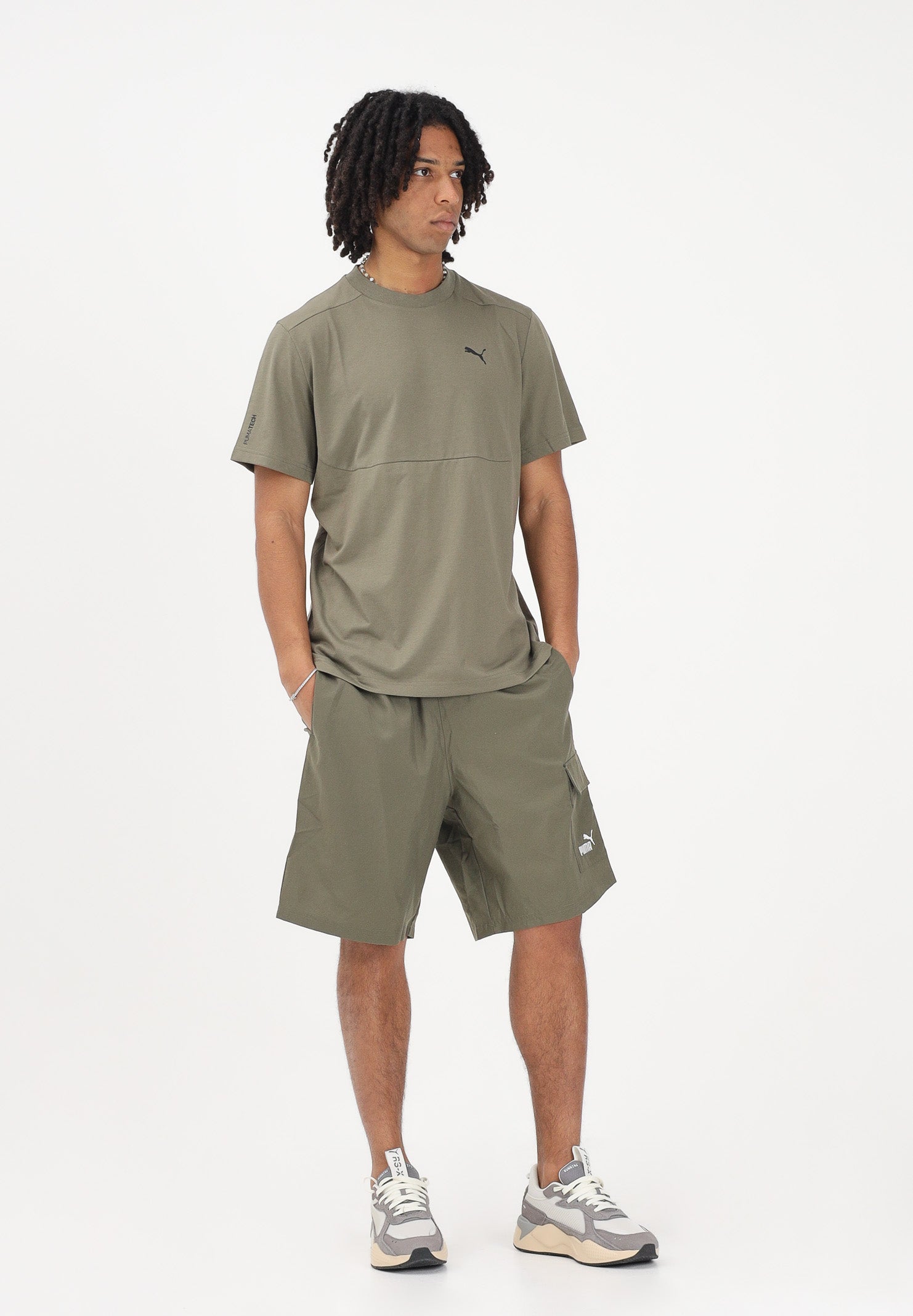 PUMA Shorts sportivo Essentials Cargo verde militare da uomo 682664 81 PUMA 