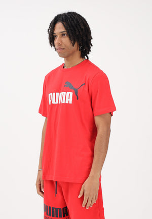 PUMA T-shirt a manica corta Essentials 2 Colour N.1 Logo rossa da uomo 684708 11 PUMA 