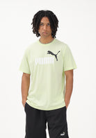 PUMA T-shirt a manica corta Essentials 2 Colour N.1 Logo verde lime da uomo 684708 76 PUMA 