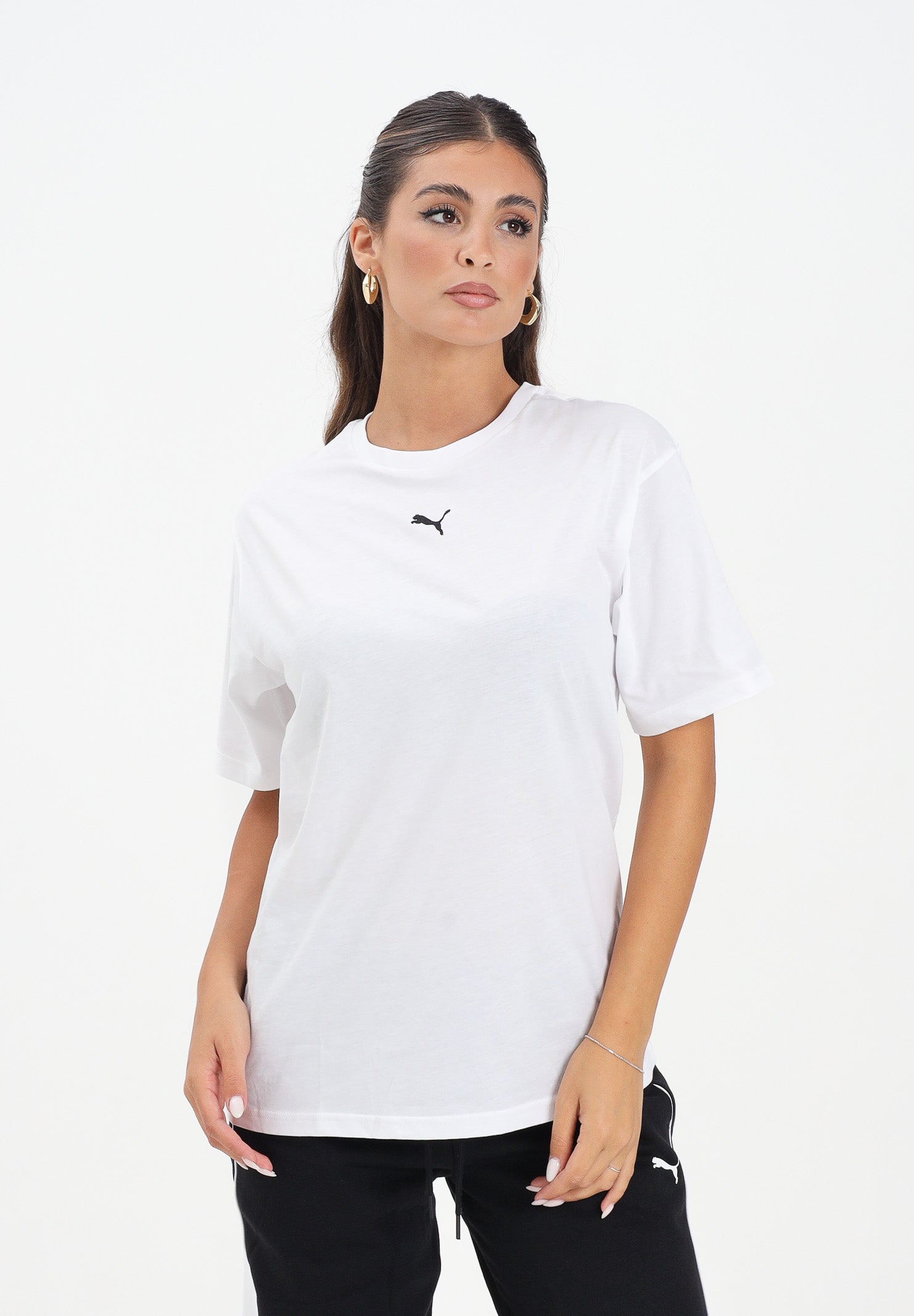 PUMA T-shirt a manica corta ESS Relaxed bianca da donna 684971 02 PUMA 