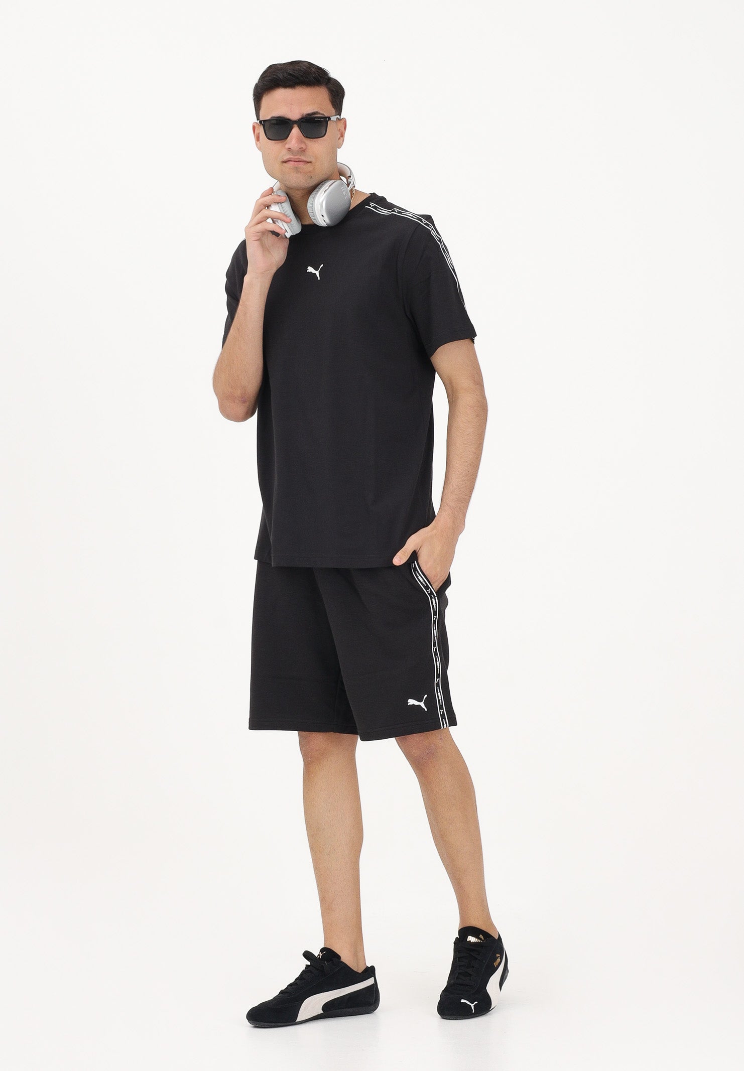 PUMA T-shirt a manica corta Essentials Tape nera da uomo 691693 01 PUMA 