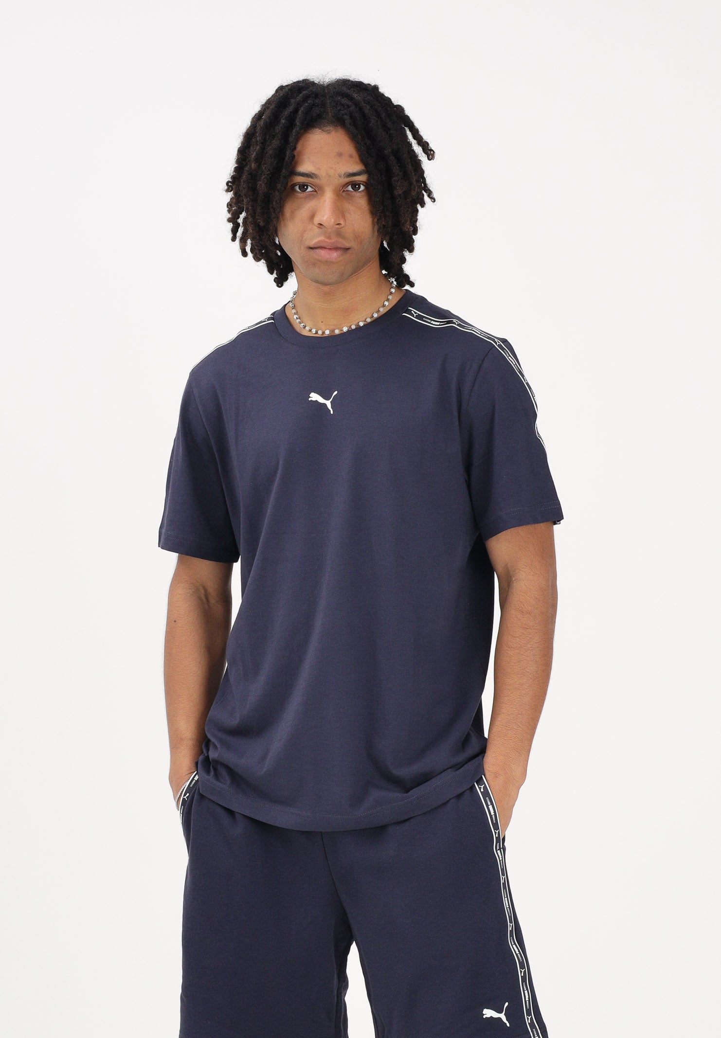 PUMA T-shirt a manica corta Essentials Tape blu da uomo 691693 16 PUMA 