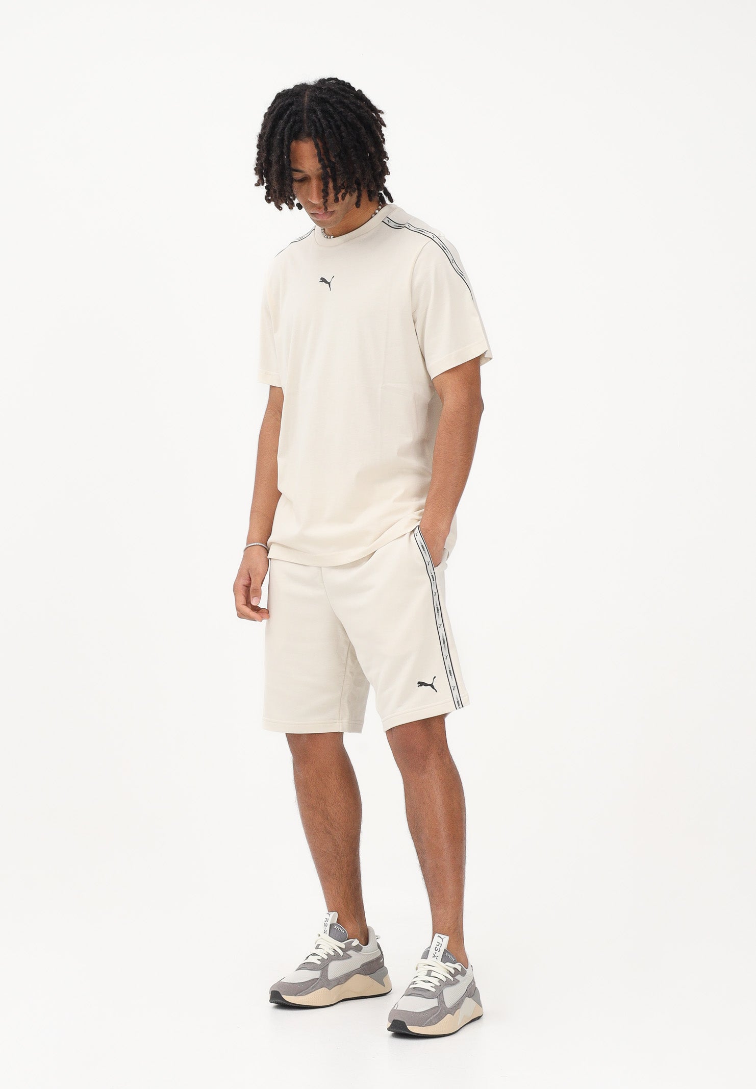PUMA Shorts sportivo Essentials Tape panna da uomo 691696 87 PUMA 
