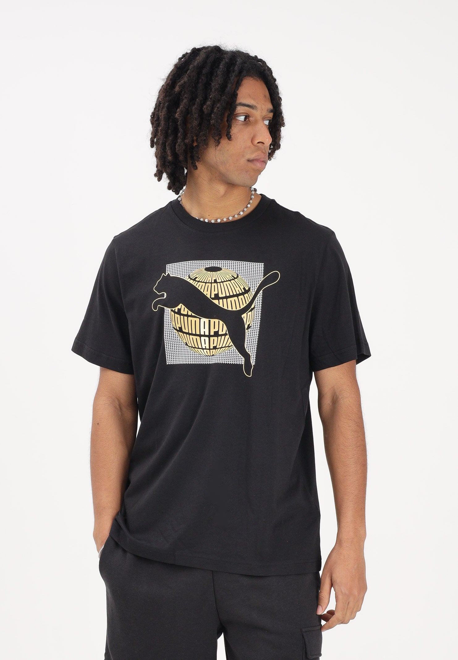 PUMA T-shirt a manica corta GRAPHICS nera da uomo 691784 01 PUMA 