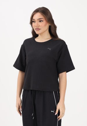 PUMA T-shirt a manica corta Essentials Elevated Relaxed nera da donna 691813 01 PUMA 