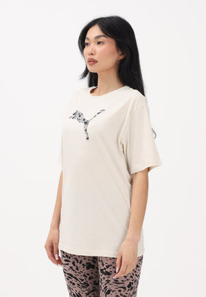 PUMA T-shirt a manica corta Essentials Animal panna da donna 691821 87 PUMA 