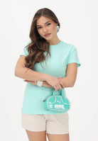 PUMA T-shirt a manica corta Essentials Elevated verde acqua da donna 691855 44 PUMA 