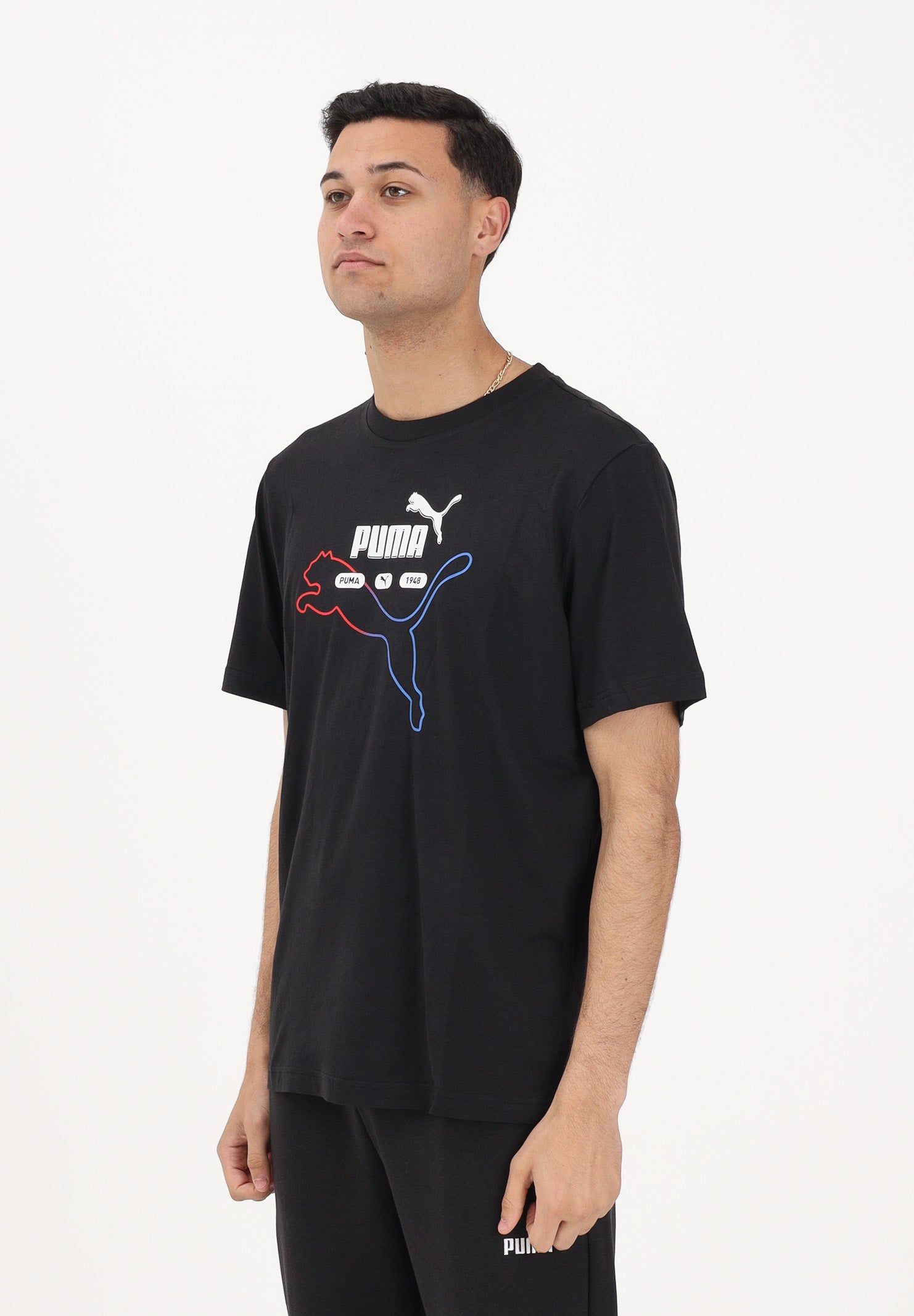 PUMA T-shirt a manica corta Graphic "Heritage Cat" nera da uomo 692031 01 PUMA 