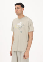 PUMA T-shirt a manica corta Graphic "Heritage Cat" beige da uomo 692031 61 PUMA 