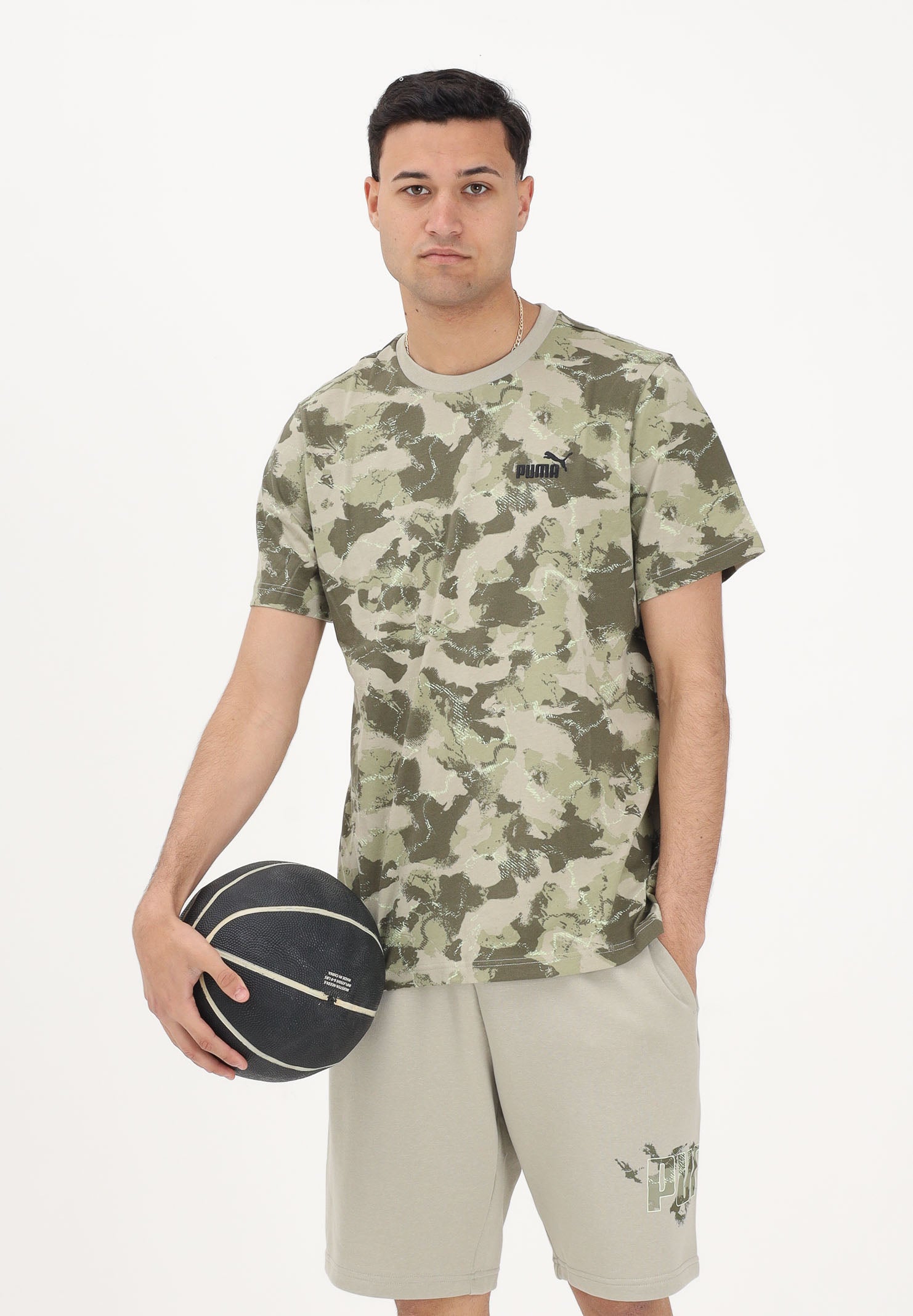PUMA T-shirt a manica corta Essentials Camo verde militare da uomo 692035 61 PUMA 