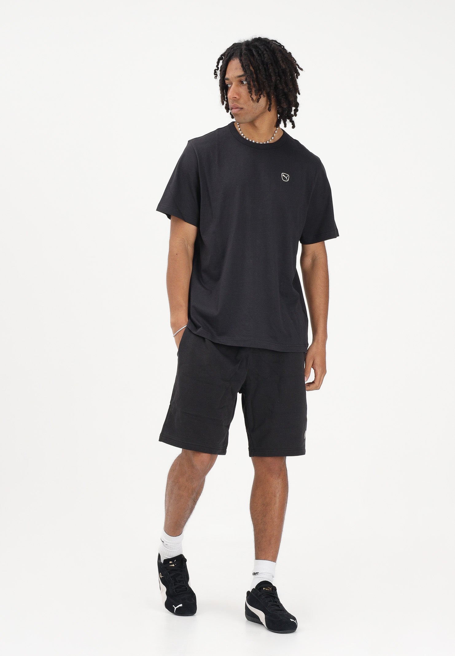 PUMA T-shirt a manica corta Essentials Elevated nera da uomo 692054 01 PUMA 