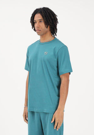 PUMA T-shirt a manica corta Essentials Elevated turchese da uomo 692054 41 PUMA 