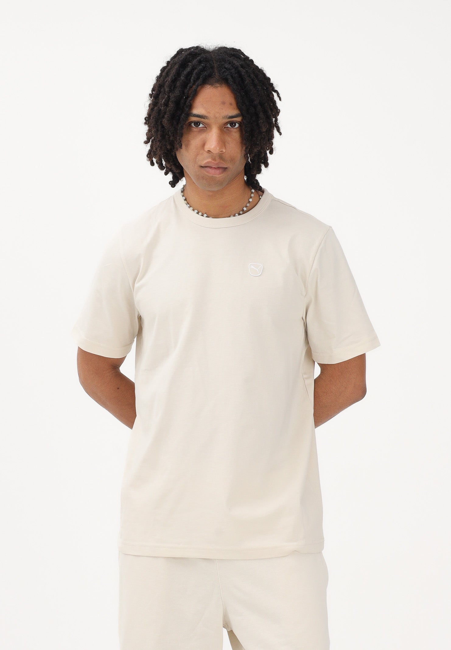 PUMA T-shirt a manica corta Essentials Elevated beige da uomo 692054 87 PUMA 