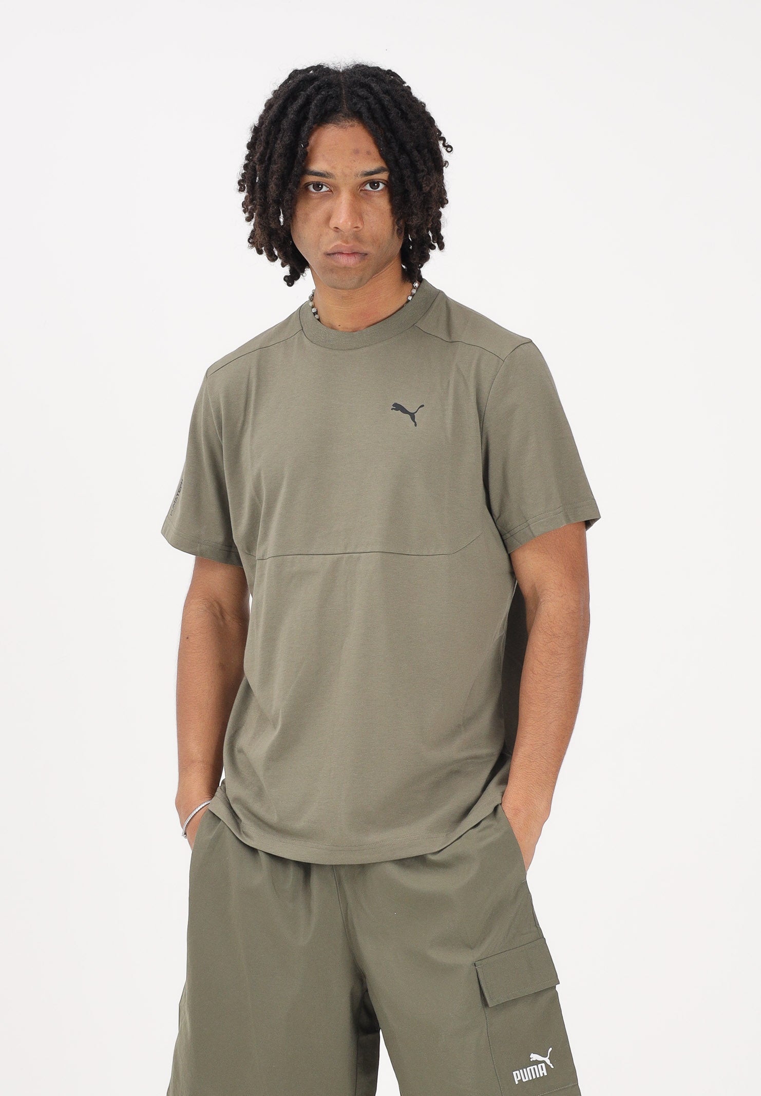 PUMA T-shirt a manica corta PUMATECH verde militare da uomo 692180 81 PUMA 