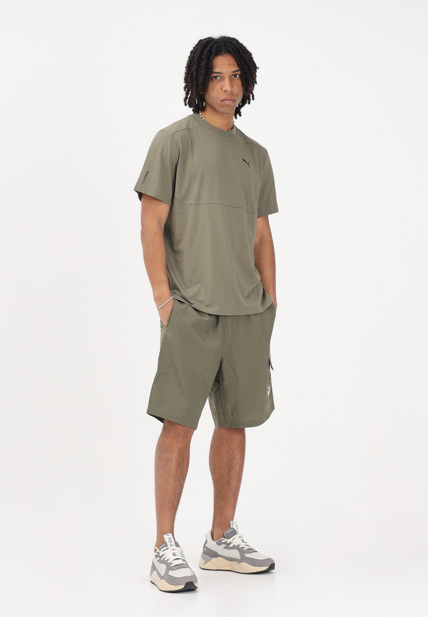PUMA T-shirt a manica corta PUMATECH verde militare da uomo 692180 81 PUMA 
