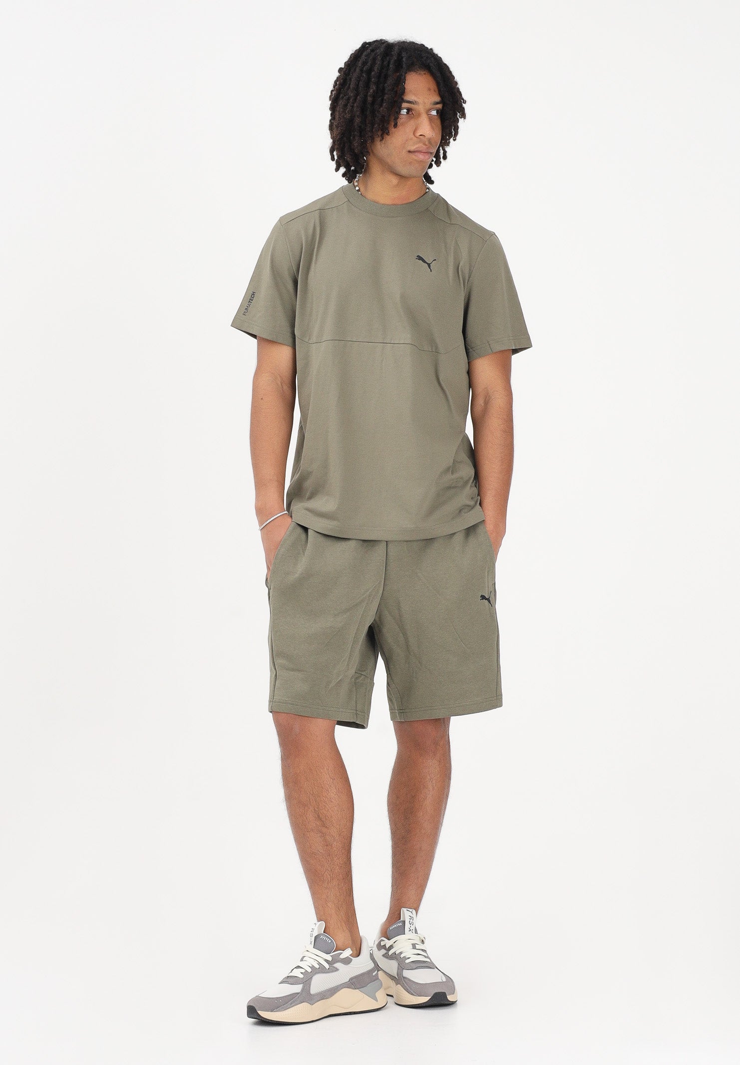 PUMA Shorts sportivo PUMATECH verde militare da uomo 692182 81 PUMA 