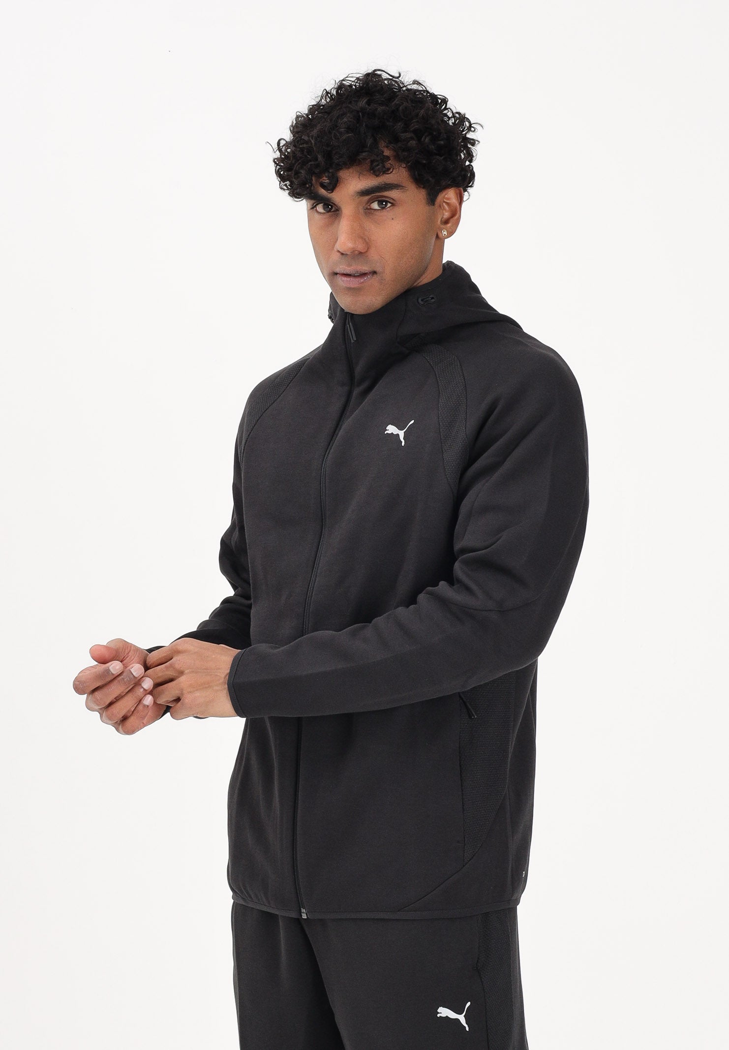 PUMA Felpa con zip Evostripe nera da uomo 692190 01 PUMA 