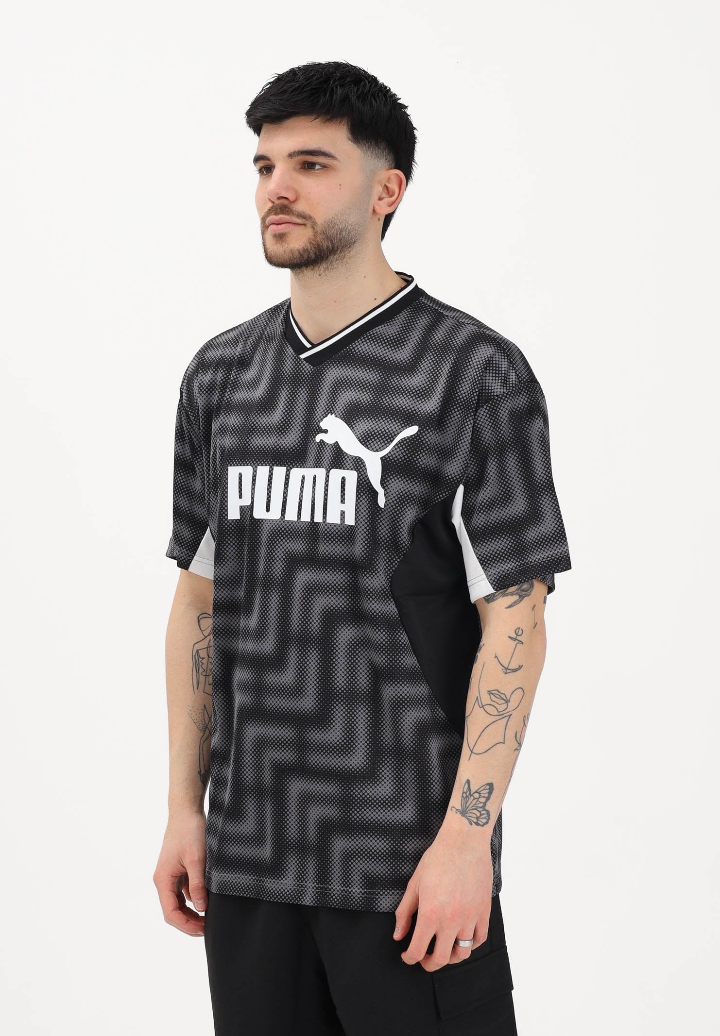 PUMA T-shirt a manica corta Essentials Block Relaxed nera da uomo 692194 01 PUMA 