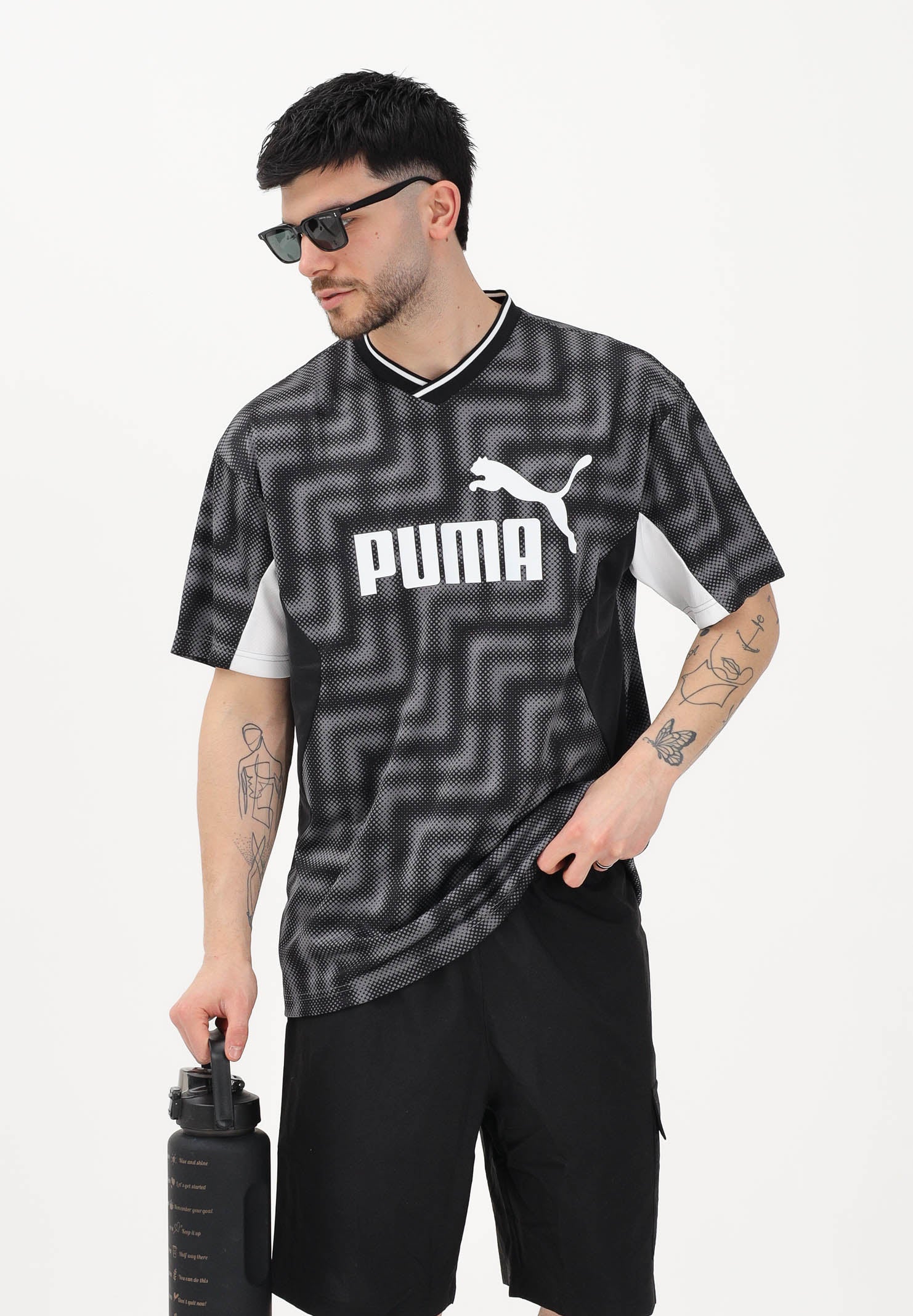 PUMA T-shirt a manica corta Essentials Block Relaxed nera da uomo 692194 01 PUMA 