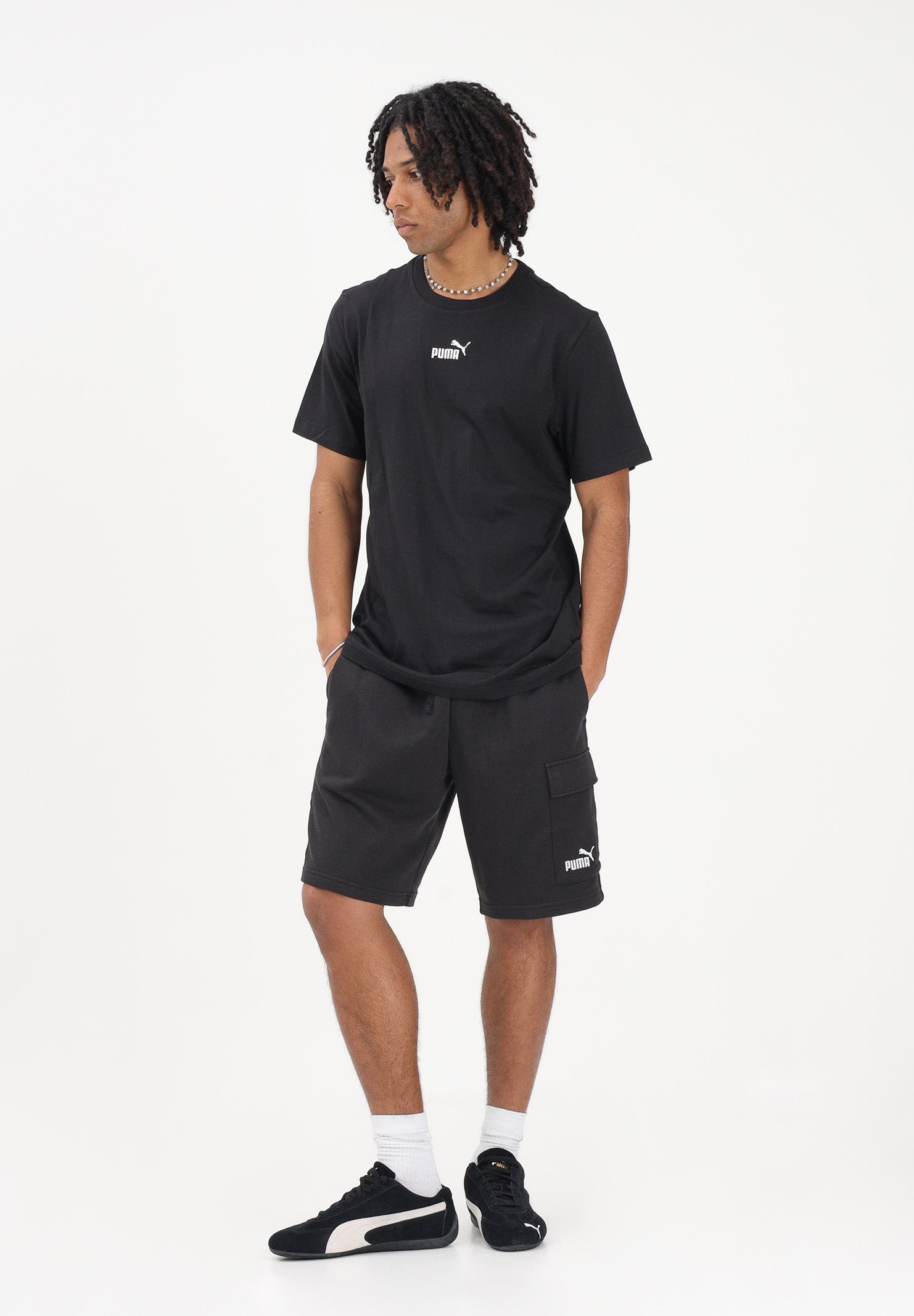 PUMA T-shirt a manica corta Essentials nera da uomo 692912 01 PUMA 