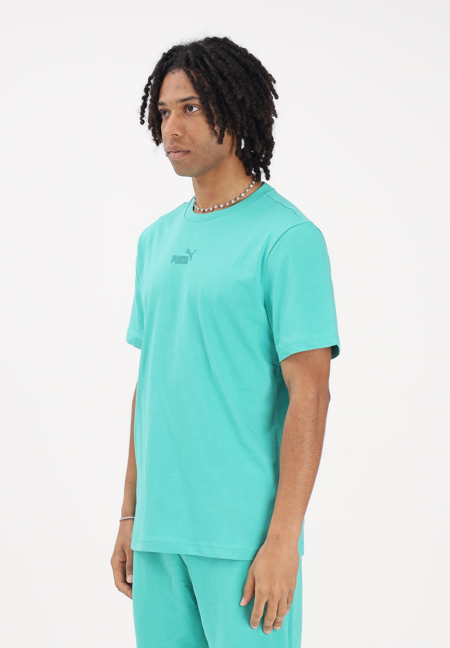 PUMA T-shirt a manica corta Essentials verde acqua da uomo 692912 40 PUMA 