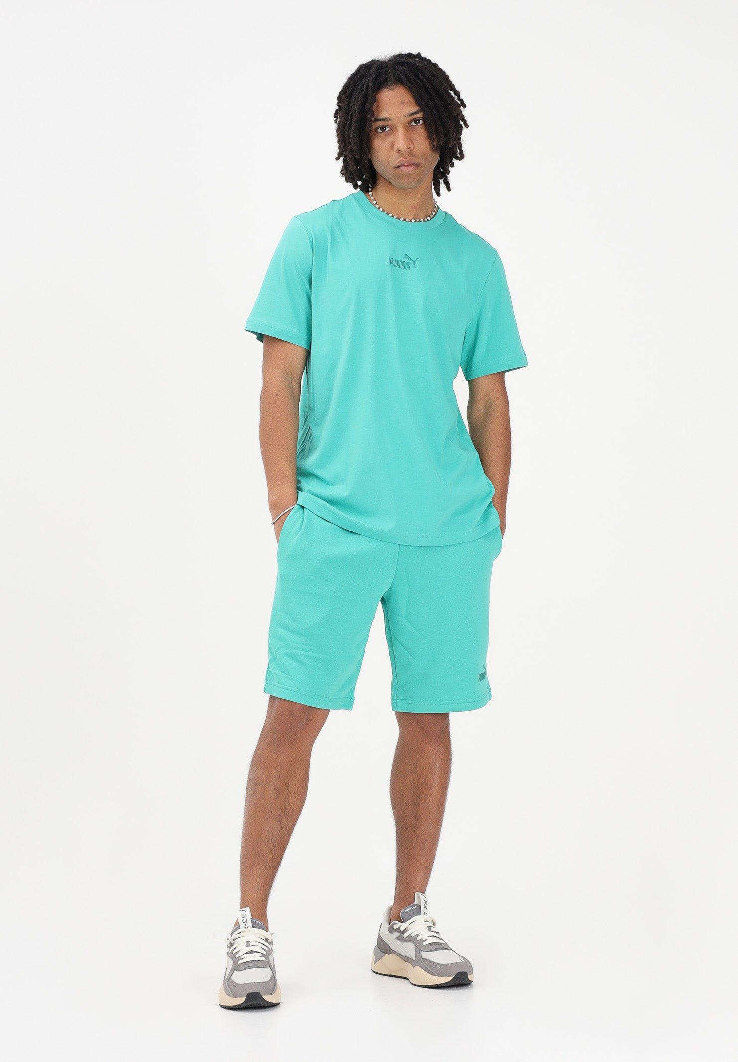 PUMA T-shirt a manica corta Essentials verde acqua da uomo 692912 40 PUMA 