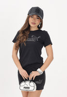 PUMA T-shirt a manica corta ESS Rhinestone nera da donna 693519 01 PUMA 