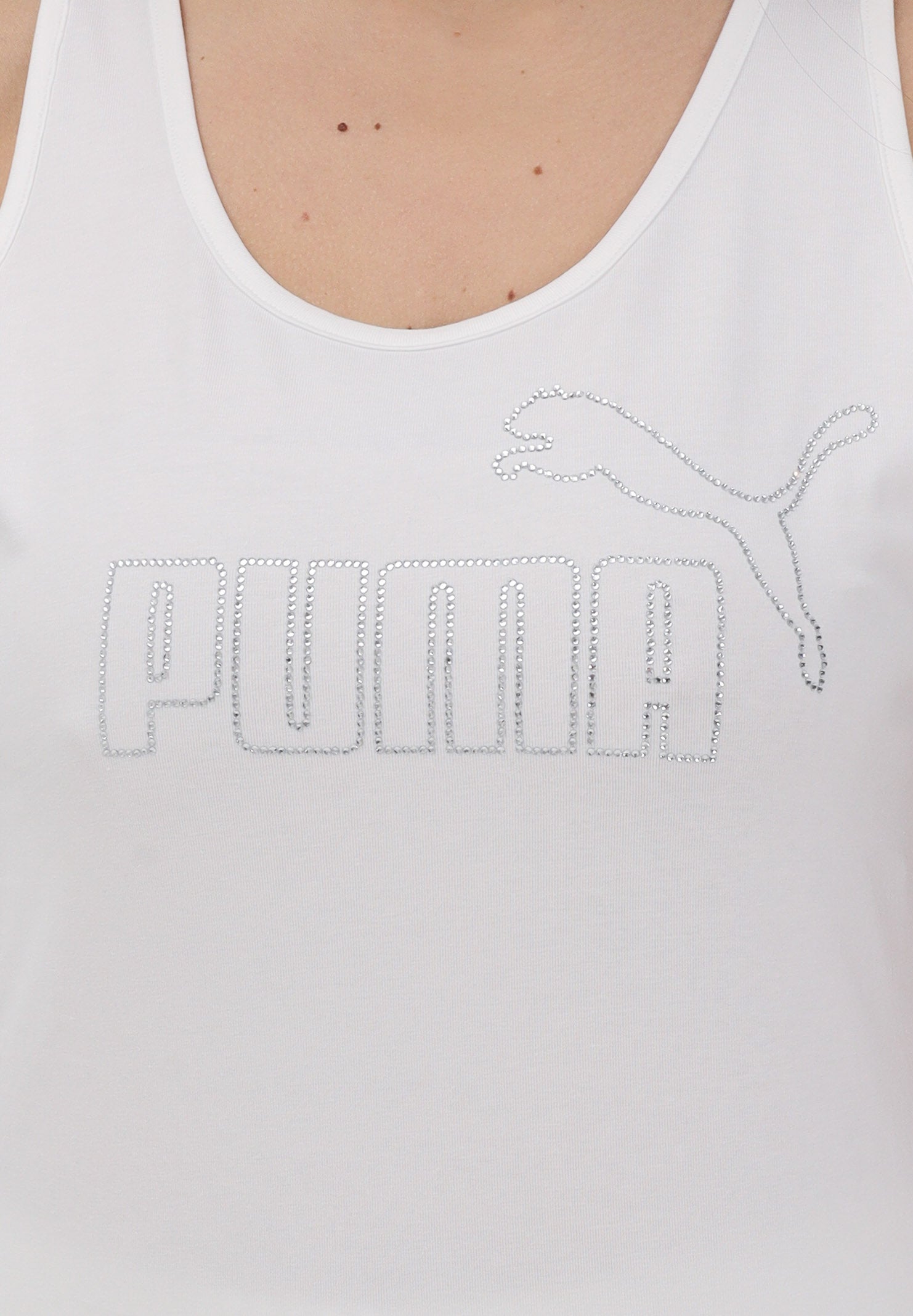 PUMA Canotta ESS LOGO TANK RHINESTONE bianca da donna 693864 02 PUMA 