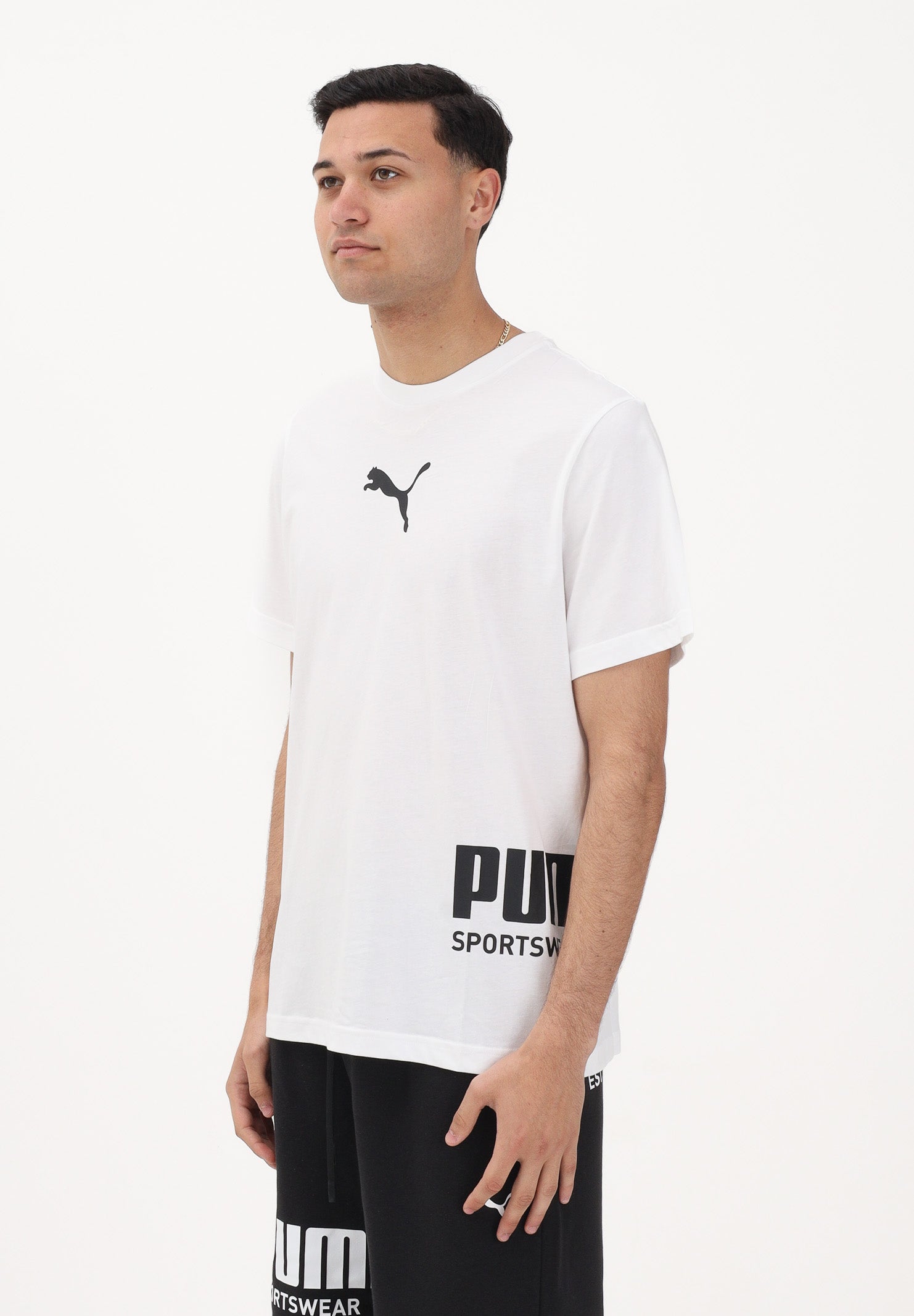 PUMA T-shirt a manica corta PUMA Sport Graphic Relaxed bianca da uomo 694673 02 PUMA 