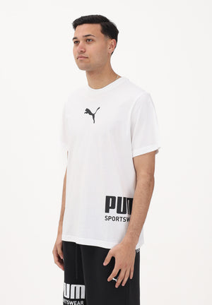 PUMA T-shirt a manica corta PUMA Sport Graphic Relaxed bianca da uomo 694673 02 PUMA 