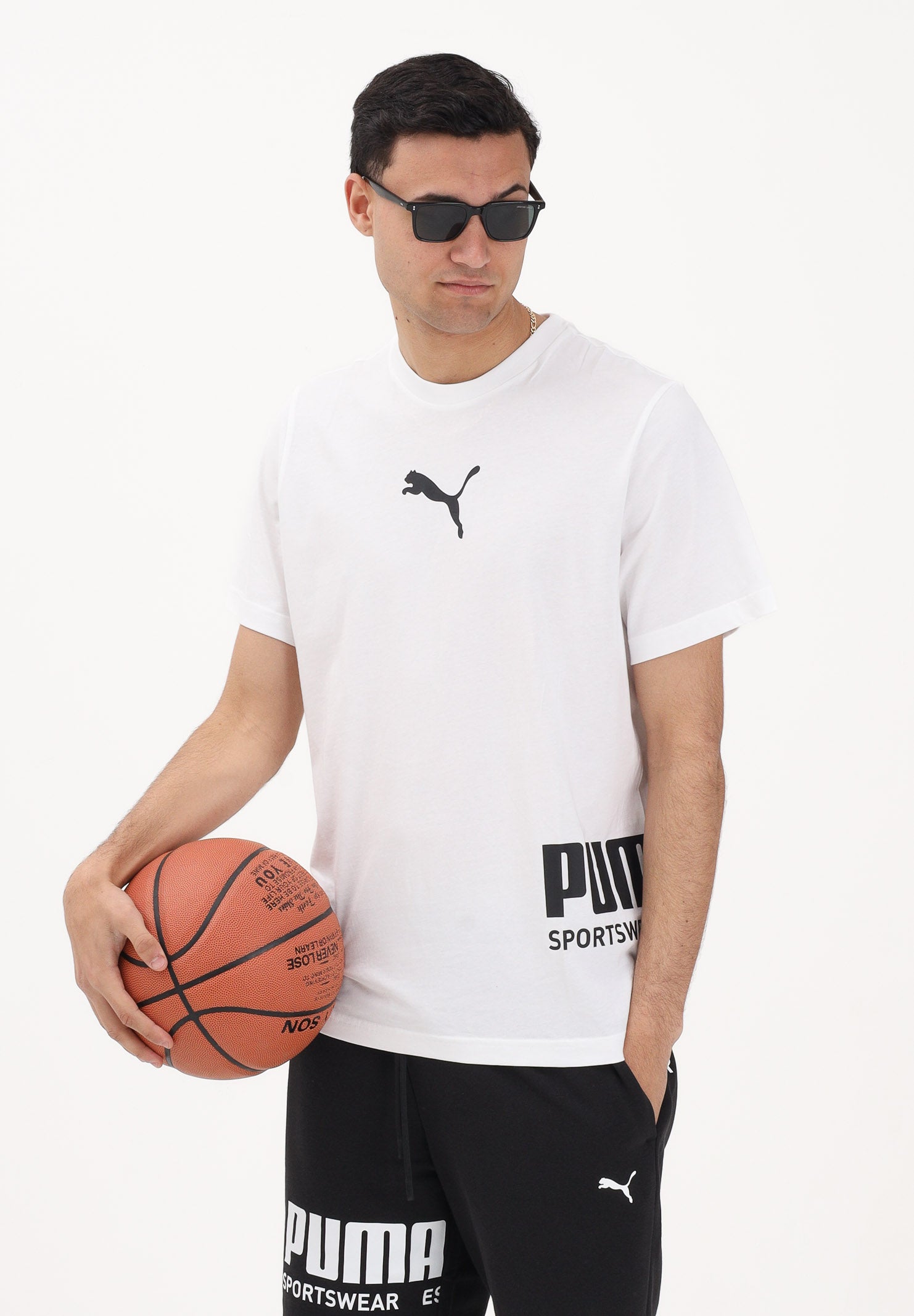 PUMA T-shirt a manica corta PUMA Sport Graphic Relaxed bianca da uomo 694673 02 PUMA 