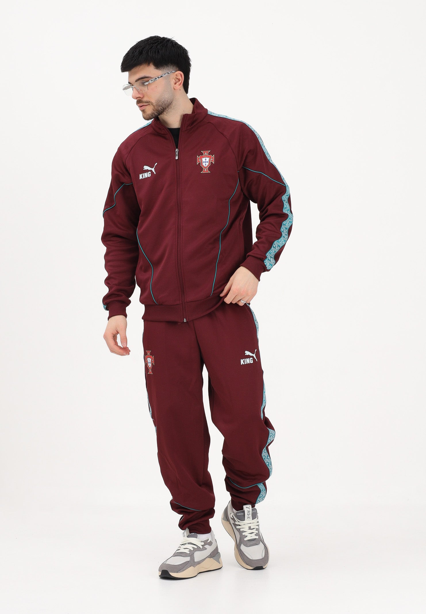 PUMA Pantalone sportivo Portogallo KING Anthem bordeaux da uomo 784834 24 PUMA 