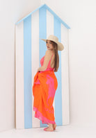 RALPH LAUREN Pareo arancione e fucsia da donna con stampa 21603385 OR RALPH LAUREN 