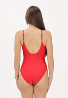 RALPH LAUREN Costume intero rosso da donna con logo all-over 21685304 RE RALPH LAUREN 