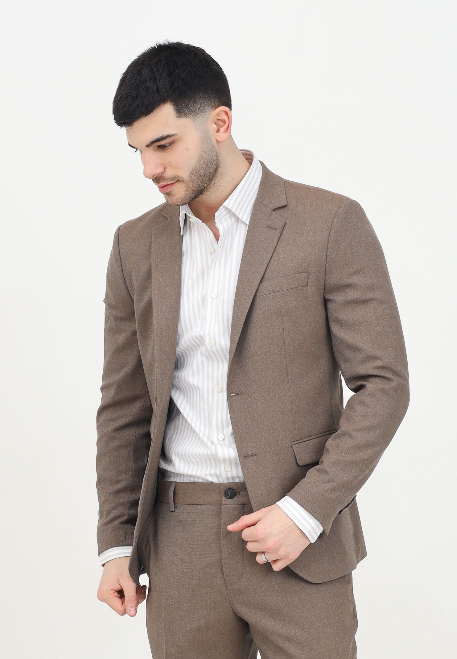 SELECTED HOMME Giacca monopetto marrone da uomo 16087868 KE SELECTED HOMME 