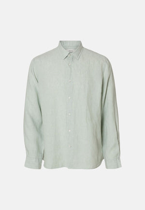 SELECTED HOMME Camicia Kylian 100% lino Aqua Gray da uomo. 16092471 ACGR SELECTED HOMME 