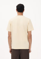 SELECTED HOMME T-shirt a manica corta crema da uomo con texture micro lavorata 16092769 AN SELECTED HOMME 