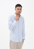 SELECTED HOMME Camicia a manica lunga bianca e azzurra da uomo con motivo a righe 16092939 CABL SELECTED HOMME 