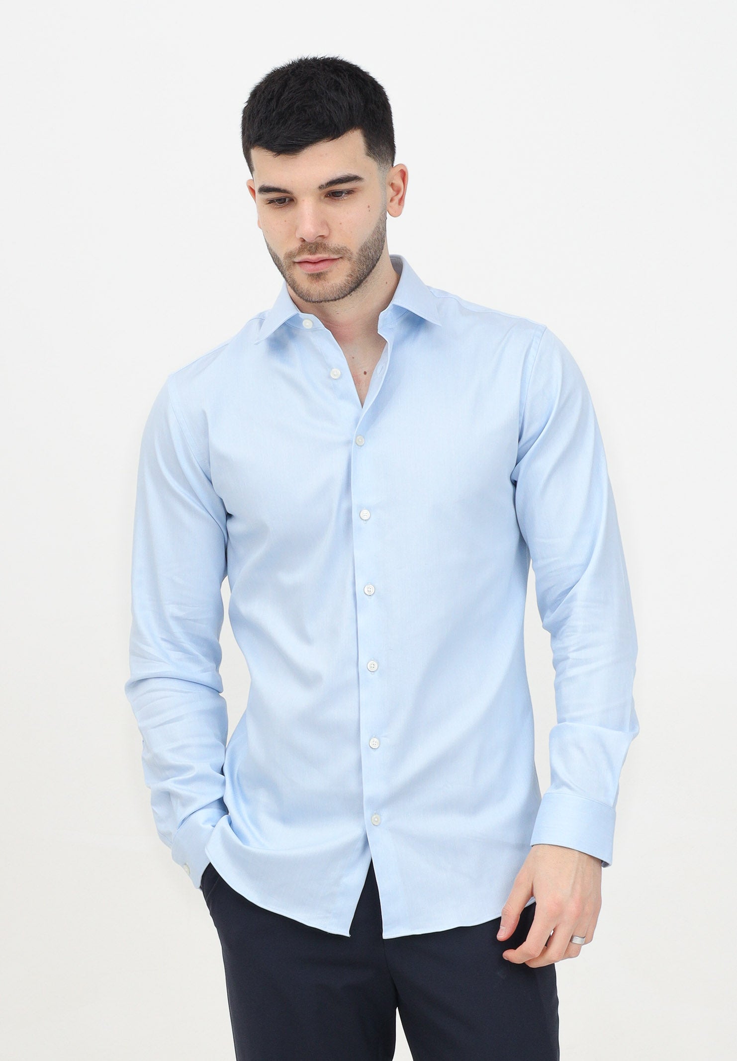 SELECTED HOMME Camicia a manica lunga azzurra da uomo 16092939 LightBlueMixed SELECTED HOMME 