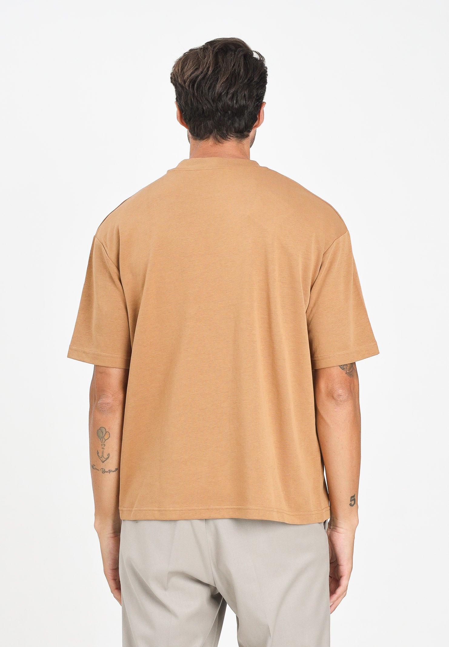 SELECTED HOMME T-shirt a manica corta cammello da uomo 16094143 Chipmunk SELECTED HOMME 